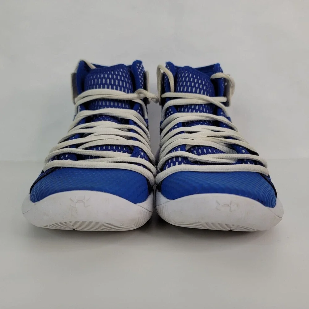Under Armour HOVR Havoc Basketball Shoes Blue Ankle Boy Youth Size 5 3020617-400